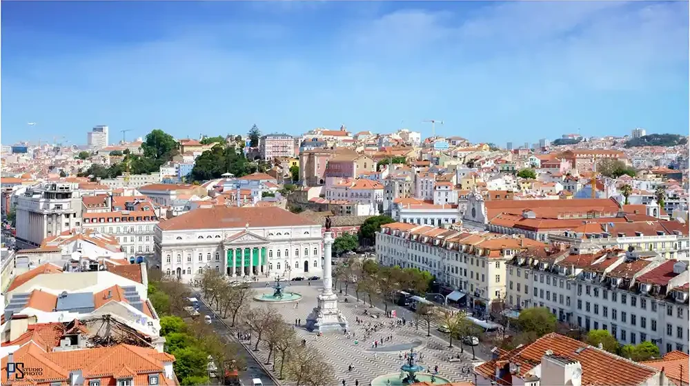 Rossio, le cœur de Lisbonne vue depuis les Terrasses do Carmo